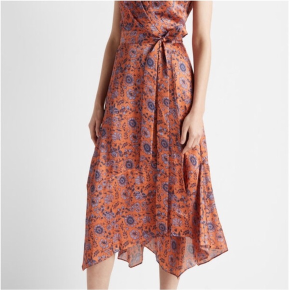 Club Monaco Floral Printed Wrap Dress size 2 boho feminine lightweight summer - Picture 3 of 12